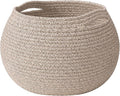 Goodpick Baby Basket for Nursery, Woven Basket for Home Décor, Round Wicker Baskets for Toy Storage, Diaper Caddy Organizer for Nursery Playroom, Jute, 10"D x 8.3"H