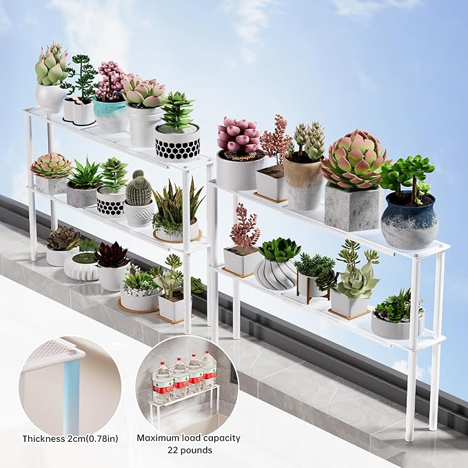 2-Pack Mesh Shelf Organizer, Stackable and Expandable, for Over-Sink Storage, Kitchen Counter, Windowsill Plants, Bathroom, and Office Desk - Narrow Tall Space-Saving Solution