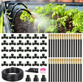 RAINPOINT 100FT Drip Irrigation System, Garden Watering Kit with 30pcs 360°Adjustable Copper Nozzles, Automatic Atomizing Watering Sprinkler System for Greenhouse, Lawn, Raised Beds, Outdoor Plants