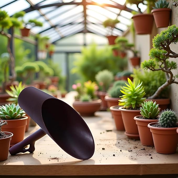 Coffee Color Bonsai Soil Scoops, Plastic Garden Soil Scoops,Garden Potted Plant Succulent Planting Tool Garden Gifts Garden Tool