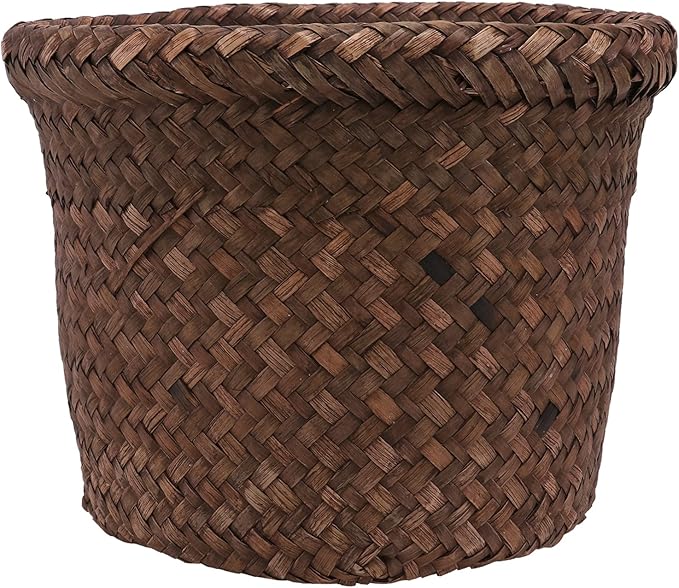 Seagrass Rattan Storage Basket Planter Basket Flower Pots Cover Plant Pots Containers Naturalstraw Flower for Indoor Outdoor Plant s Hyacinth Antique Picnic