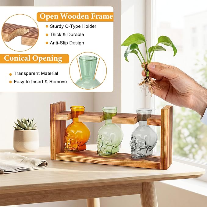 Colored Plant Terrarium Propagation Stations | Borosilicate Glass Hydroponic Vases | Ideal for Succulents, Air Plants, and Plant Cuttings | Unique Halloween Decoration | Creative Gift for Parents