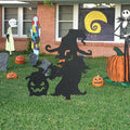 Halloween Garden Stake Rusty Witch Funny Pumpkin Party Yard Metal Decor Gifts for Day of The Dead,Black