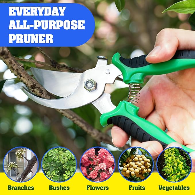 EWPJDK 4 Pack Garden Pruning Shears, Stainless Steel Garden Shears, Gardening Shears, Garden Scissors, Clippers, Pruning Snips, Pruning Shears for Gardening Tools (Multi-color)