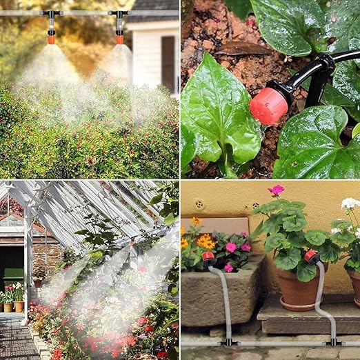 98.5FT Drip Irrigation System Kit, 149PCS Automatic Micro Drip Irrigation Kit for Garden Greenhouse, Adjustable Watering System for Flower Bed, Patio & Lawn, DIY Plant Self-Watering Garden Hose