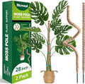 2 Pack 28'' Bendable Moss Pole Monstera Plant Support for Indoor Climbing Plants, Tall Plant Stick Support Stake for Potted Plants, Pothos, Philodendron
