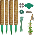 Moss Pole, 53.5 Inch Monstera Plant Support, Moss Sticks for Indoor Plants Climbing Coco Coir Pole, 4 Pack 17 Inch Stackable Moss Pole for Plants