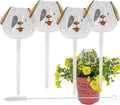 Aqua Glass Plant Watering Globes Automatic Self Watering Plant Insert Spike Orbs - Indoor Outdoor Plant Drip Irrigation - For Flowers, Herbs, Houseplants (Puppy Dog Globes, 4, Units)