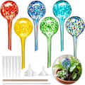 Self Watering Globes, 6 Pack Plant Watering Globes, Glass Automatic Auto Plant Water Bulbs for Indoor & Outdoor Plants,Multicolor Medium, for Daily Use，Vacation Hydration Devices,watering Can Outdoor