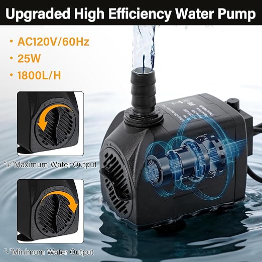 Auto Drip Irrigation System Kits, with 26 Gallon Bucket, 25W Water Pump, 24 Drip Emitters, 24 Planting Bags for Indoor and Outdoor Automatic Watering System for Grow Tent, Greenhouse, Lawn