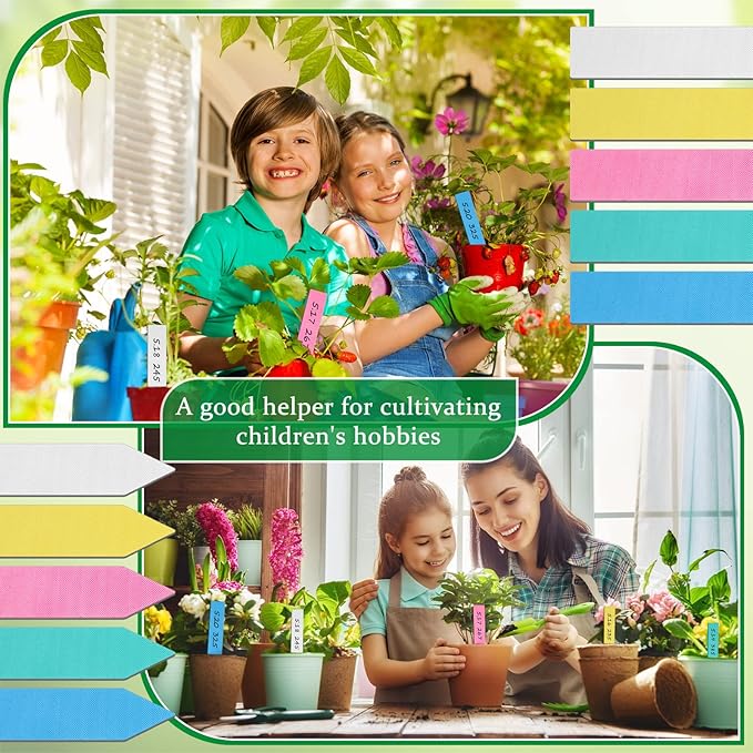 Geetery 2000 Pcs Plastic Plant Labels 4'' Garden Plant Markers Nursery Name Tags Waterproof Pot Label Stakes Planting Sticks for Seeds Summer Outdoor Indoor Garden Flowers(Mix Color)
