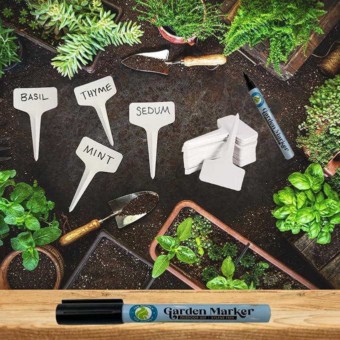 Permanent Black Markers - 4 Pack Garden Marker Pens (No Plant Tags) - 133 Supply