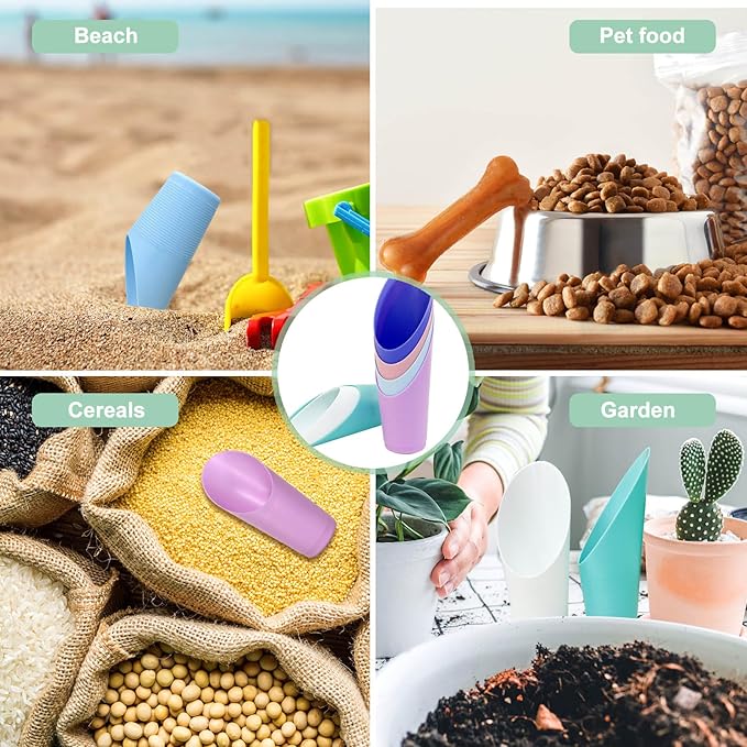 9 Pcs Bonsai Soil Scoops Plastic Garden Soil Scoops Succulent Soil Scoop Colorful Small Soil Scoops Gardening Tools for Plant Flower Succulent (Colorful)