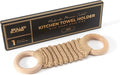 Handmade Crochet Dish Towel Holder for Kitchen & Bathroom - Decorative Boho Macrame Kitchen Towel Hanger Loop Ring Makes a Unique Gift for Birthday Thanksgiving Day 11 Inches (Khaki)