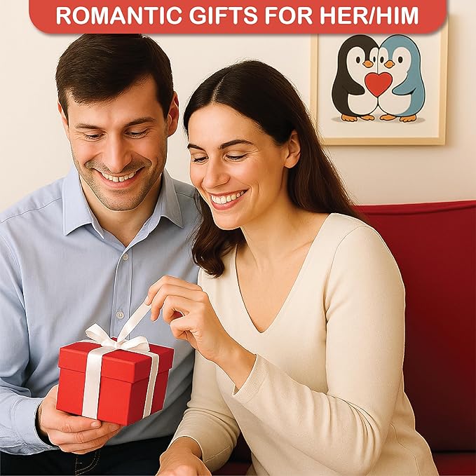 60 Love Notes For Him Her, Penguin Couple's Love Notes, Anniversary Card Long Distance Relationship Gifts For Boyfriend Girlfriend