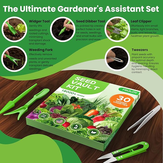 30 Heirloom Seeds Variety Pack - 18500+ Seeds for Planting Vegetables, Home Garden Seeds for Hydroponic, Indoor and Outdoor, Unique Gift for Mother, Women, Mom, Friend, Her