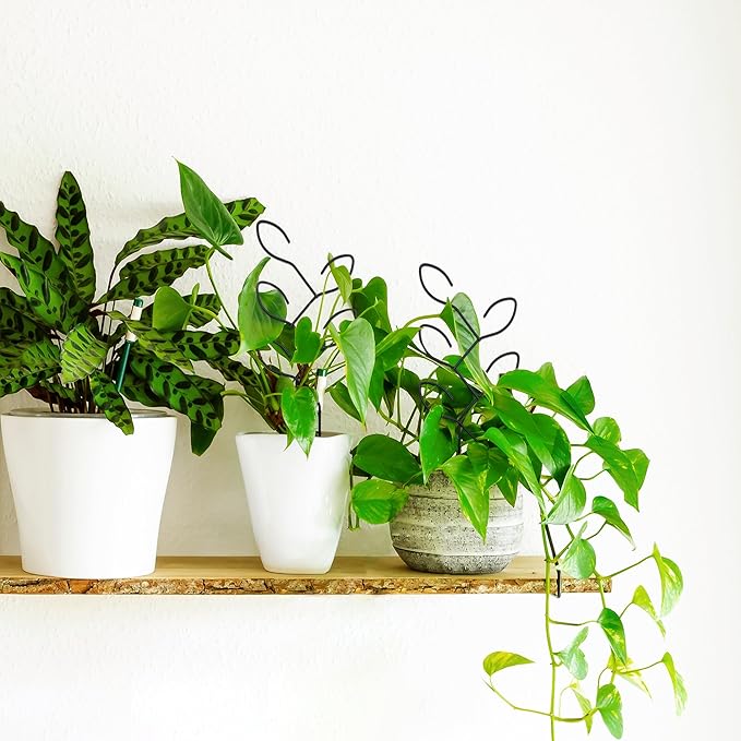 2 Pcs Metal Leaf Shape Garden Trellis for Climbing Plant, Potted Plants, Mini Plants, Indoor Plants Trellis, Home Plant Tool, Plant Lover Gifts Ideas for Garden Potted, Hoya, Pothos, Flower, Monstera