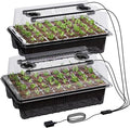 Patigrow 80-Cell Self-Watering Seed Starter Tray with Grow Light, Seed Starter Kit with 4.07” Humidity Dome, Indoor Seedling Starter Tray, Seed Starting Trays for Plant Germination, Seeds Growing