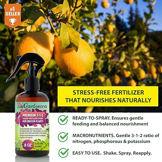Gardenera Professional Hoya Spray Fertilizer Mist for Home Gardening | 3-1-2 Gentle Blend Mist for Healthy Leaves & Growth | Essential Nutrients for Hoya Plants - 8oz