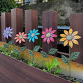 HUTHDAK Metal Flowers for Outside,5 Pack 16.15" Decorative Garden Stakes with Swaying Flowers Head Yard Art,Spring Garden Decor for Lawn, Pathway & Yard