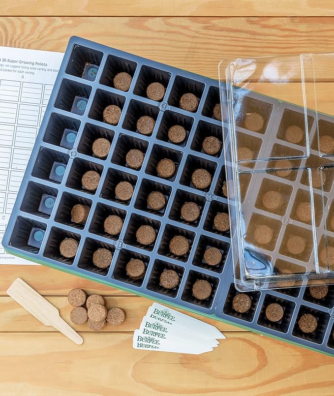 Burpee Greenhouse Indoor Seed Starting Kit + Organic Coconut Coir Seed Starting Mix