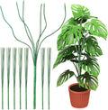 6 Pack 17'' Climbing Plant Support Stakes Moss Pole Monstera Plant Climbers Trellis Plants Stem Supports for Indoor Outdoor Climbing Potted Plants Flower Grow Upwards Green