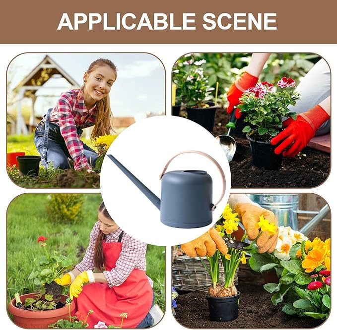 Long-Spout Watering Can, Indoor Plant Waterer, 1.7L Capacity Can with Durable Build, Gardening Tool Material, Watering Device with Detachable Handle, Plant Waterer for Succulents and Flowers