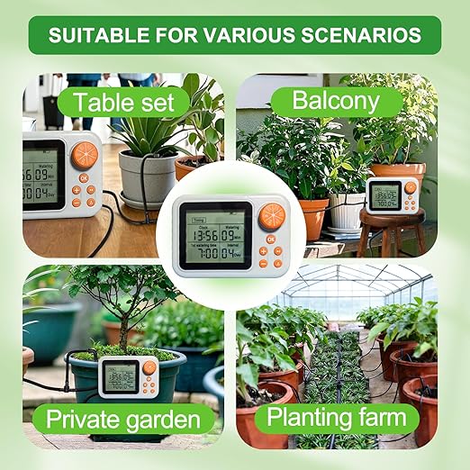 Drip Irrigation kit Indoor Plant Irrigation System Automatic Plant Waterer Plant Humidity Sensor Timer Water drip System kit to Growing Tent IKEA self Watering Automatic Mister kit Greenhouse（1 Sets）