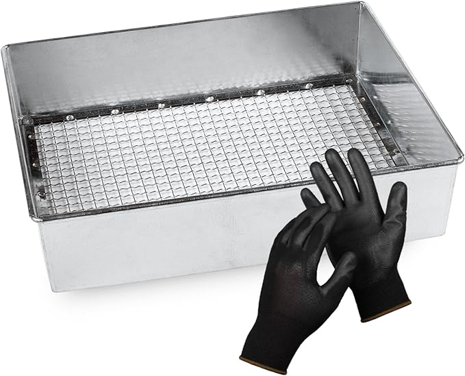 Trapping Soil Sifter, Standard Size (12 x 10 inches) with 3/8-inch Mesh, Garden Sieve for Dirt, Sand, Rocks, and Compost