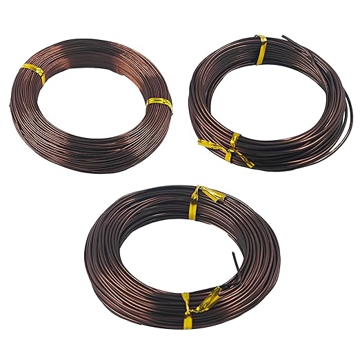 Bonsai Training Wire Kit 3 Sizes, 1.0mm/1.5mm/2.0mm Anodized Aluminum Bonsai Wire, Antique Bronze Aluminum Wire Set for Bonsai Trees Shaping and Training(100g Each Size)