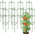 8 Pack 48 Inch Tomato Cages for Garden, Triangle Metal Plant Support with Rust-Resistant Coating, Heavy Duty Tomato Trellis for Raised Bed, Pots, Cucumbers, Peppers & Climbing Plants