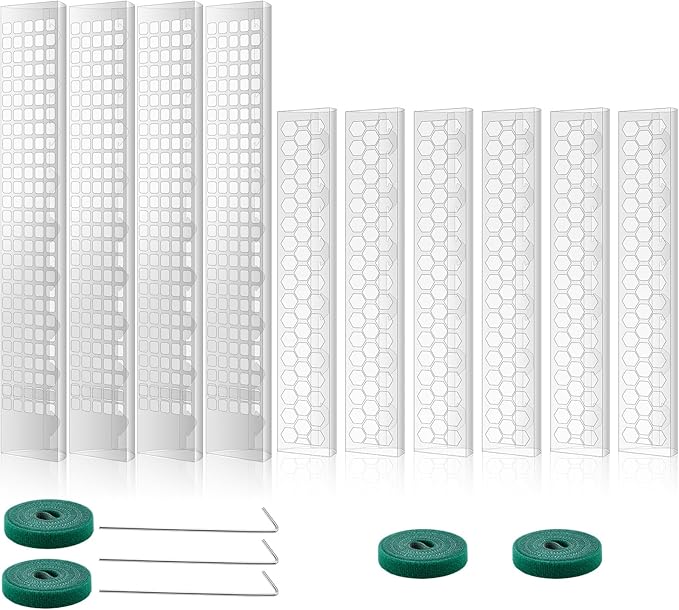 10 Pieces Plastic Moss Pole for Monstera Including 4 Pcs 24 Inch Clear Plant Poles for Indoor Climbing and 6 Pcs 15 Inch D Shape Stackable Plant Support Kit Work with Sphagnum Moss