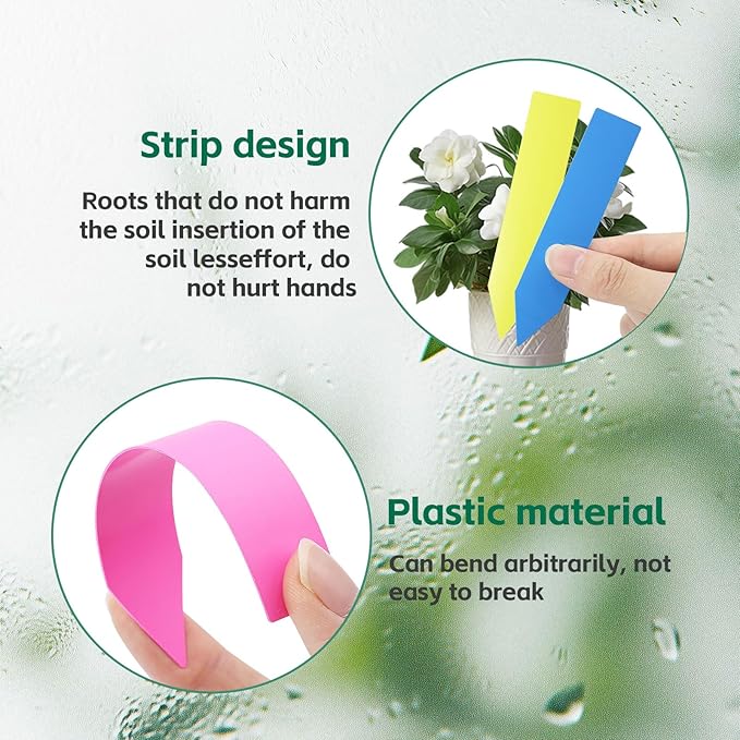 Plant Markers Garden Labels 1000 Pcs Plastic Plant Labels Name Tags with Permanent Marking Pen for Seedlings Outdoor Nursery Garden Identification Stakes Tags Pot Marker 5 Colors