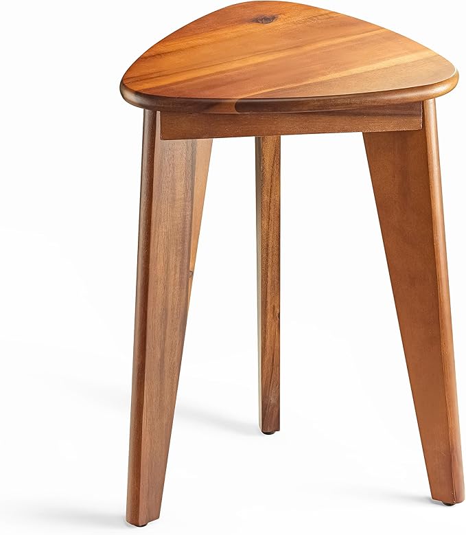 HOLANA Corner Shower Foot Rest - Wooden Showers Stool Seat for Shaving Legs - Small Corner Shower Benches for Inside Shower - Waterproof Bath Step Stools Bench for Bathroom