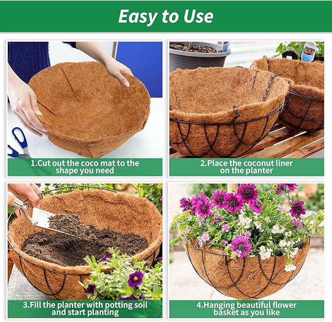 Legigo 12X80 Inch Natural Coco Liner Roll, Coconut Liners for Planter Window Box Hanging Basket, Coconut Coir Roll Coco Fiber Mat for Garden Decoration DIY Moss Poles Pet Pad Reptiles Carpet