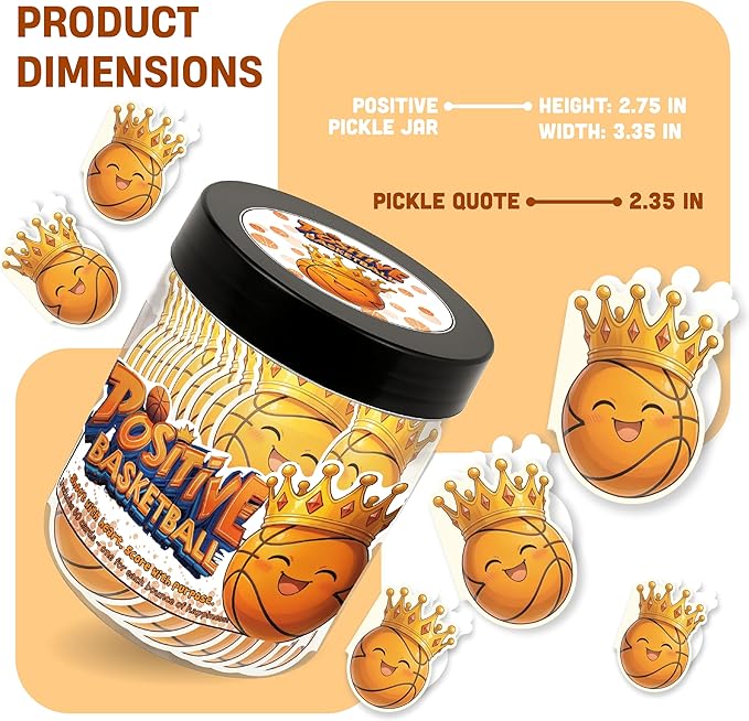 Positive Basketball Jar With 60 Affirmation Cards, Emotional Support Basketball, Basketball Gift For Teen Boys Girls And Men, Coach, Christmas Gifts, Stocking Stuffers For Teen Boys