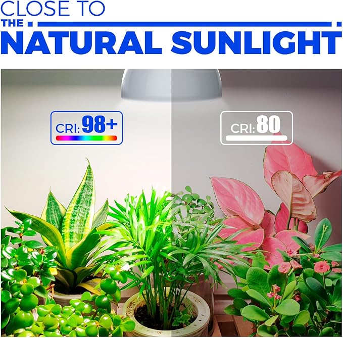 Barrina LED Grow Light Bulb with Timing and Hanging System, 25W Full Spectrum, 4H/9H/14H Timer, Hanging Grow Lights for Indoor Plants with 16.4FT Power Cord, Plug in Pendant Light for Plants