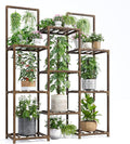 EnHomee Plant Stand Indoor Tall Plant Stand Outdoor Large Wood Plants Shelf with 10-12 Pots for Patio, Living Room, Garden, Balcony, 34.2 Wx47.6 Hx11.78 D