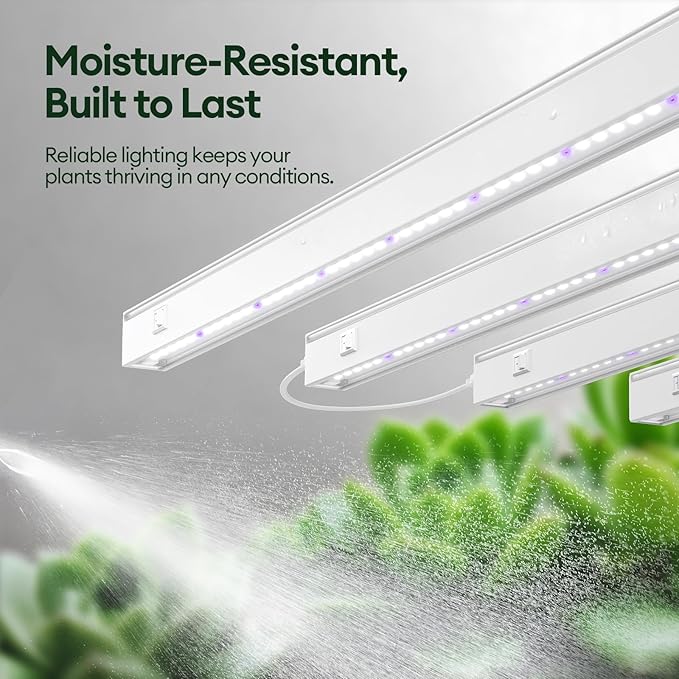 Maygrove T5 Grow Lights for Indoor Plants 2FT, Blue-Rich Full Spectrum 5000K Grow Light, 60W(4 x 15W), Grow Light Strips for Seed Starting, Greenhouse, High PPFD, Linkable, White, 4-Pack