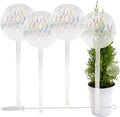 Aqua Glass Plant Watering Globes Automatic Self Watering Plant Insert Spike Orbs - Indoor Outdoor Plant Drip Irrigation - For Flowers, Herbs, Houseplants (Iridescent Globes, 4, Units)
