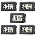 Mini Thermometer Hygrometer, Small Digital Electronic Temperature Humidity Meters Gauge Indoor LCD Display Fahrenheit for Humidors, Greenhouse, Garden, Cellar, Fridge, Mason Jar (5)