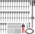 Wire Trellis for Climbing Plants Outdoor, 30-Set Wall Wire Trellis Kit with 1/8in x 150ft Stainless Steel Cable & Cutter, T316 Espalier System for Fence and Garden DIY Projects