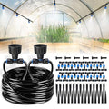 HIRALIY 118FT Greenhouse Misting Drip Irrigation Kit, Quick Connector Design, Irrigation System with 1/4" Tubing and Adjustable Nozzles for Hanging Plants, Garden Watering System for Raised Bed