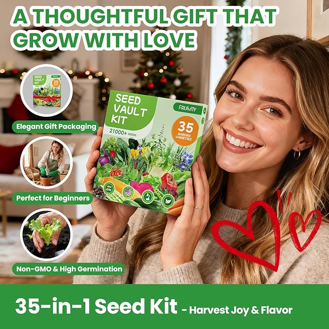 35 in 1 Heirloom Vegetable Seeds for Planting - 21,000+ Seeds Kit for Indoor & Outdoor Garden | 35 Varieties Survival Garden Seeds with Free Plant Markers