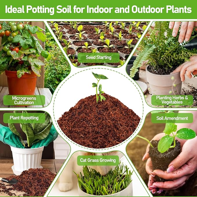 Legigo 100 Pcs 50mm Coco Coir Pellets Seed Starter Soil Mix- Organic Coconut Coir Potting Soil Pods for Seedling, Coco Peat Soil Discs for Indoor & Outdoor Plants Bonsai Herbs Vegetables and Flowers