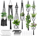 SFENNGPET Macrame Plant Hangers, 6Pack Hanging Planters for Indoor Plants w/ 6 Set Hangers Kit Handmade Macromay Plant Hangers Indoor Flower Pots Holder Stand for Boho Home Décor (POTS NOT Included)