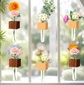 6PCS Mini Plant Propagation Station Set - Glass Test Tube Vases with Magnet and Adhesive Backed Wooden Holders for Window, Fridge, Wall, Office, Kitchen Decor, Home Plant Display