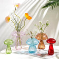 Mushroom Glass Propagation Station for Plants: Set of 5 Colored Vases Terrarium Kit for Home Office Indoor Hydroponics Decor - Birthday Gifts for Women Mom Grandma