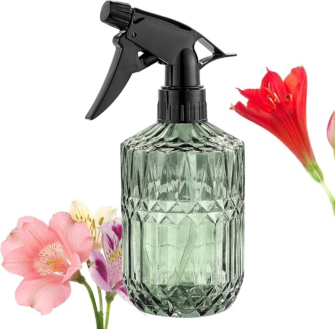 Glass Plant Misters for Inside, 13.5 oz Mister Spray Bottle for Plants, Spring Gardening, Cleaning, Hair, Pets Care with Adjustable Nozzle