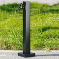 Stainless Steel Garden Water Column with Faucet - Outdoor Hose Holder Stand & Fountain Hydrant Dispenser, Metal Water Pipe Extension Stake for Garden Decor (60CM Kit)